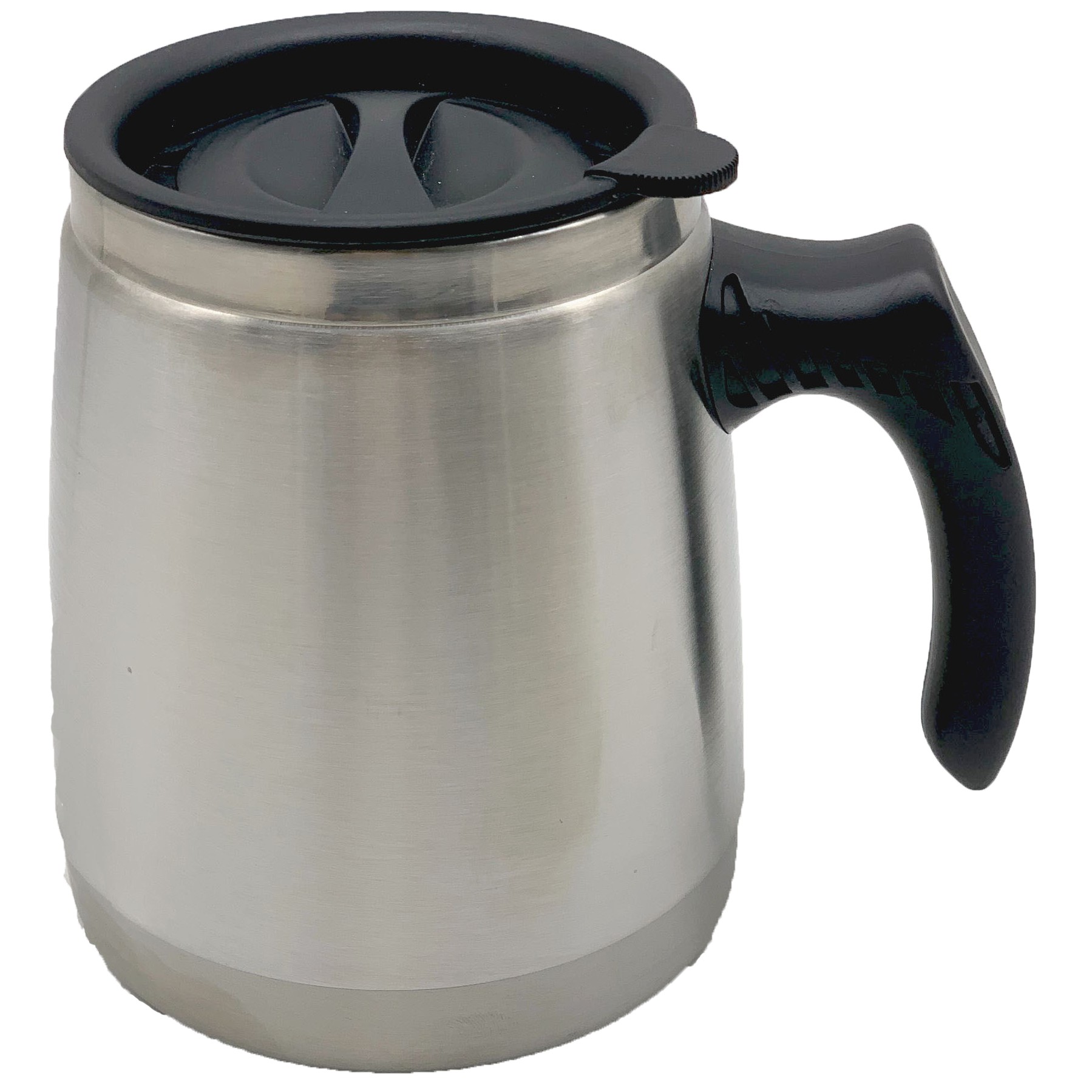 16 OZ STAINLESS STEEL WIDE BASE TRAVEL MUG